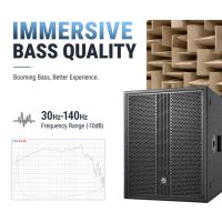 Accuracy Pro Audio WQ18D1-7.5K Altavoces Amplificados Profesionales de Alta Calidad de 900 W RMS, Subwoofer Activo de 18 Pulgadas