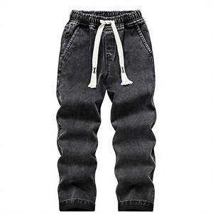AAFII IMPEX Jean Cargo Vintage Noir Coupe Droite pour Homme Taille Moyenne 100% Coton Écologique Léger Tendance Estivale - Product Image 1