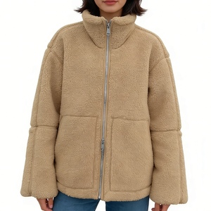 Veste d'hiver oversize en polaire zippée pour femme - Col montant avec poches - Tendance - Product Image 4
