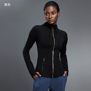 <span class=keywords><strong>Veste</strong></span> de <span class=keywords><strong>sport</strong></span> à capuche pour <span class=keywords><strong>femme</strong></span> coupe ajustée poche à fermeture éclair en métal logo personnalisé <span class=keywords><strong>grande</strong></span> <span class=keywords><strong>taille</strong></span> <span class=keywords><strong>veste</strong></span> de yoga de fitness en plein air d'hiver - Product Image 2