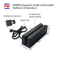 Lector de Tarjetas Magnéticas DuPont MSR90 Professional Mini 123 Track, Interfaz USB2.0, Protocolo ISO 14443A, Windows 10