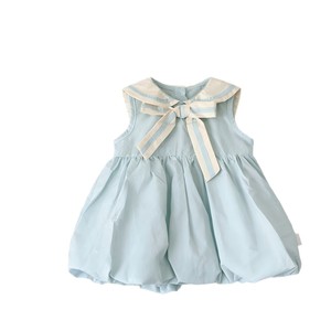 Nuovi <span class=keywords><strong>Vestiti</strong></span> per Ragazze 2026, Stile Francese con Colletto Blu a Righe e Colletto a Bambola, Elegante Vestibilità e Gonna a Palloncino - Product Image 5