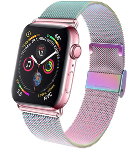 KeepWin Compatible Apple 38 40 42 <span class=keywords><strong>44mm</strong></span> Bracelet Boucle Remplacement <span class=keywords><strong>Iwatch</strong></span> Série 5 <span class=keywords><strong>4</strong></span> 3 2 1 Coloré et or Rose Bande de Montre - Product Image 1