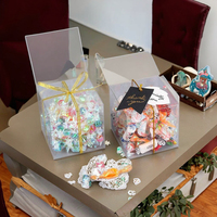 Boîte en plastique transparente PET écologique de qualité supérieure pour desserts, bonbons, petits cadeaux, emballage pour fêtes, rangement