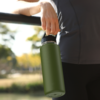 Bouteilles d'eau de sport en acier inoxydable à double paroi à large ouverture HAERS de haute qualité