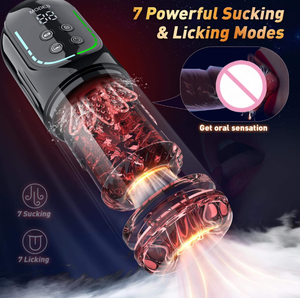 Masturbateur masculin automatique <span class=keywords><strong>à</strong></span> poussée rotative, stimulateur lécheur, suceur, fellation, pompe <span class=keywords><strong>à</strong></span> pénis 100% étanche, jouets sexuels pour adultes pour hommes - Product Image 2