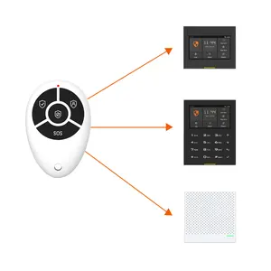 Staniot controle remoto inteligente sem fio, controle remoto portátil de 4 botões anti-roubo, sem fio para sistema de alarme de segurança residencial, 433mhz