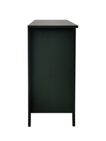 Table console moderne noire en mélamine pour salon et hôtel, tailles personnalisées, vente en gros, panneau en bois étroit avec fenêtre en verre