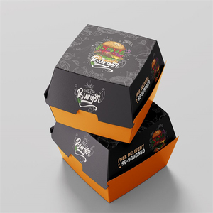 公司信息印刷工艺纸汉堡汉堡盒包装定制，汉堡包装纸盒 - Product Image 1