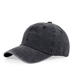 Casquette de baseball unisexe en denim polyester délavé à points, avec logo personnalisé, design du panneau avant et boucle métallique réglable – Vente en gros - Product Image 1
