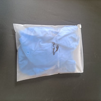 Sac d'emballage pour vêtements et chaussettes en plastique avec fermeture éclair coulissante, en polyester givré EVA mat, imprimé avec un logo personnalisé en une couleur, recyclable