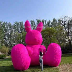 定制大型充气毛绒充气充气吉祥物毛绒玩具兔子模型广告节日装饰
