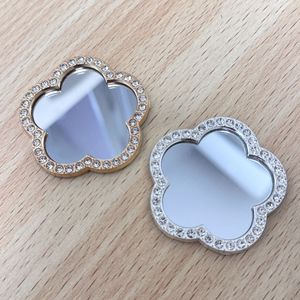 ブルーリングフラワーミラーラインストーンメタルフラットバックチャームDIY工芸品部品ジャンク携帯電話ケースデコレーションバルクサプライ - Product Image 1