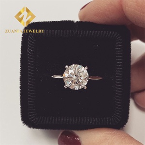 Gra Xác Minh Phong Cách Cổ Điển 6 Móng Vuốt 10K Trắng + Vàng Vàng Cô Dâu Đồ Trang Sức Cưới 3ct Vòng Moissanite Đính Hôn Solitaire Nhẫn - Product Image 6