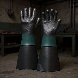 Fervi <b>PVC</b> Work <b>Gloves</b> Medium Durable Protection For Industrial Use - Product Image 3