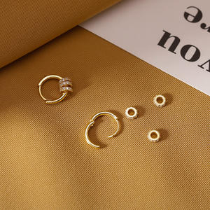 卸売ファンシーレイヤードラインストーンフープイヤリング女性毎日使用 - Product Image 3