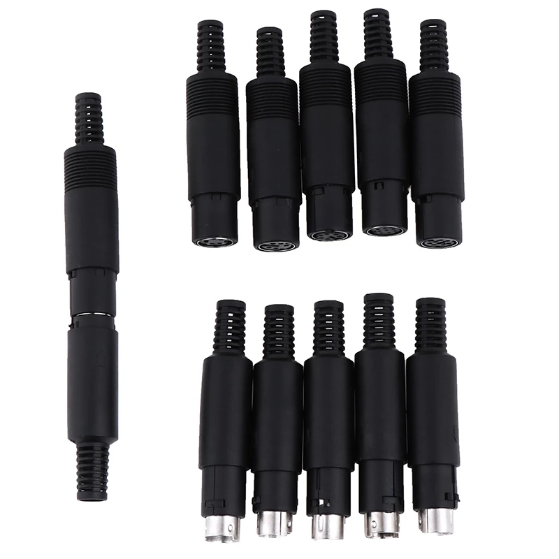 Soket Plug DIN Mini PS/2 konektor 4/6/8 PIN dudukan kabel sasis Pria Wanita