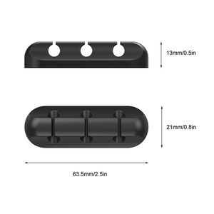 Enrouleur de bobines à 3 canaux, organiseur de câbles adhésif en Silicone pour bureau, USB - Product Image 1
