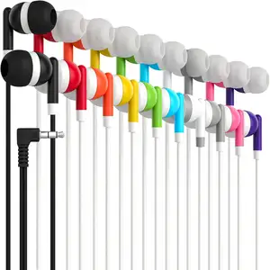 Kids Bulk Earbuds Wired In Ear Earbud Headphones Assorted Colors Wholesale Earbuds Earphones For Classroom Libraries Students
