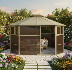 Gazebo de Aluminio <span class=keywords><strong>para</strong></span> Exteriores, Impermeable, 12x14, con Pantalla Extraíble, <span class=keywords><strong>para</strong></span> Jardín Residencial, Precio de Fábrica - Product Image 1