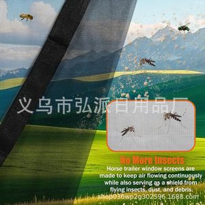 Malla de poliéster negra para remolque de caballos, 66x5789mm, fácil instalación, control de mosquitos e insectos, protección. - Product Image 2