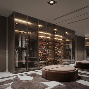 Ensemble de garde-robe personnalisé de plain-pied de mur complet extensible moderne <span class=keywords><strong>professionnel</strong></span> en bois pour la chambre et le salon - Product Image 1