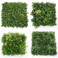 L 3d Décoration extérieure intérieure vert vertical faux gazon panneau mural carrelage plante tropicale système de fleurs verdure plantes artificielles mur