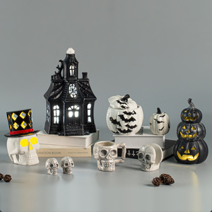 Cerámica Snow Village Halloween Bruja Araña Y Calabaza Brujería Haunt Lit House - Product Image 3