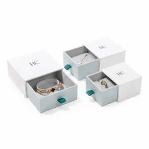 Minimalist Jewelry <b>Set</b> <b>Box</b> Luxury Rigid Sliding Drawer Jewelry Gift <b>Box</b> Custom Velvet Insert Foil Stamping Custom Logo Wholesale - Product Image 4