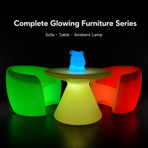 Poltrona LED Luminosa IP65 Impermeabile in Plastica PE, Sedia RGB Cambia Colore per Discoteca, <span class=keywords><strong>Bar</strong></span>, Feste, Lounge, Arredamento LED per <span class=keywords><strong>Bar</strong></span> - Product Image 2