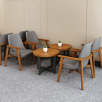 XYBF Coffee Shop Table et chaises en bois massif Réception Canapé Chaises pour Restaurant Loisirs Bar Dessert Thé Boutique