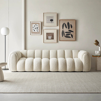 Neues Cremefarbenes Französisches Minimalistisches Kürbis-Sofa-Set Samt-Wolkenstoff-Bett für Kleine Wohnungen Luxus-Wohnzimmermöbel