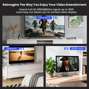 Répartiteur HDMI SYONG sur CAT5e/CAT6, 60m, RJ45, HDMI 1.3, HDCP 1.2, 1080P, POC, IR, EDID, sortie en boucle, DC 12V pour HDTV et récepteur AV - Product Image 3