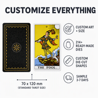 Jeu de cartes de tarot personnalisé écologique, 78 cartes avec guide et coffret cadeau, vente en gros OEM