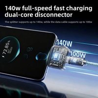 Cable de Carga Inteligente KH-51 de 100W con Separador, Conectores de Aleación de Aluminio y Revestimiento de PVC para Dispositivos Android, USB Tipo-C