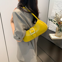 Sac à bandoulière en cuir PU pour femme, style français texturé, imperméable, avec boucle, personnalisable, vente en gros d'usine