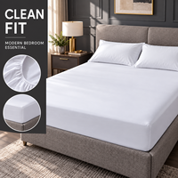 Parure de draps ajustés 3 pièces en coton 100% premium, doux, respirant, infroissable, à poches extra profondes, pour hôtels modernes et chambres à coucher.