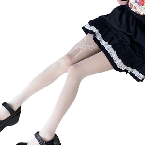 Black And White Sheer Pantyhose 0D Ultra <b>Thin</b> Polyester Women's Lolita Style <b>Tights</b> With Butterfly Pattern - Product Image 5