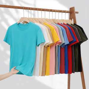 เสื้อยืดคอกลมแขนสั้นผ้าฝ้ายแท้ 100% สีพื้น ทรงปกติ สำหรับผู้หญิง เหมาะสำหรับโยคะ มีสินค้าพร้อมส่ง - Product Image 1