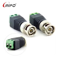 Adaptador de Conector BNC de 2 Pines RIPO para CCTV - Conector de Barril con Terminal de Tornillo Macho/Hembra, Accesorio de Vigilancia para Cámaras de Seguridad