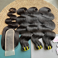 Paquete de Cabello Humano con Cierre 2x6 al por Mayor, Cabello 100% Virgen con Cutícula Alineada, Paquetes de Cabello Ondulado Suelto con Cierre HD