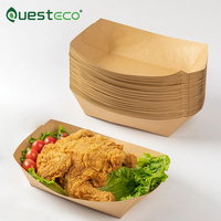 Plateau alimentaire bateau en papier kraft brun jetable personnalisé de 3 lb Solut Stand Treats Hot Dogs Fast Paper