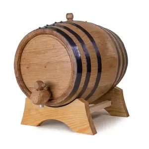 Barril de Roble Grueso de 10 Litros con Grifo para Almacenamiento de Licores, Envase para Alimentos y Bebidas - Product Image 1