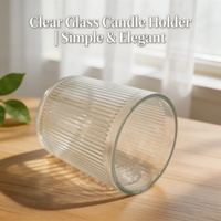 Porte-bougie en verre de luxe avec couvercle, vente en gros, résistant à la chaleur, centre de table pour mariage, décoration de table à domicile