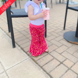 Vendita a caldo <span class=keywords><strong>pantaloni</strong></span> a zampa di zecchino per bambini multicolori con <span class=keywords><strong>paillettes</strong></span> per <span class=keywords><strong>bambina</strong></span> autunnale <span class=keywords><strong>pantaloni</strong></span> scintillanti a zampa - Product Image 6