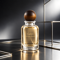 Flacon de parfum de luxe 100 ml avec bouchon en bois, étiquette OEM, noir, fabricant de flacons de parfum personnalisés 30 ml, flacons de parfum 50 ml Chine