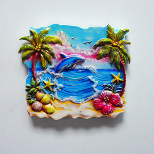 Logotipo Personalizado en Resina 3D Forma Irregular Diseño Art Decó Playa Turístico Imán <span class=keywords><strong>de</strong></span> <span class=keywords><strong>Nevera</strong></span> Personalizado Temática Océano Magnético Fuerte Ligero - Product Image 3