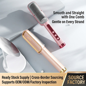 <span class=keywords><strong>Brosse</strong></span> <span class=keywords><strong>lissante</strong></span> sans fil avec batterie 4000 mAh, 3 réglages de température et conception anti-brûlure pour une utilisation double (lisse/bouclé) - Product Image 1