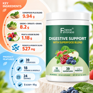 Complément alimentaire Shecome pour le soutien digestif, mélange vert avec probiotiques, poudre de soutien digestif - Product Image 3