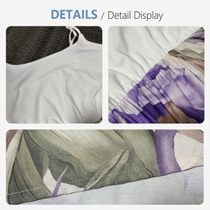 Abito Estivo <span class=keywords><strong>da</strong></span> Donna Chic con Stampa Floreale Viola e Top Bianco a Bretelle, Vestito Svasato in Viscosa - Product Image 6
